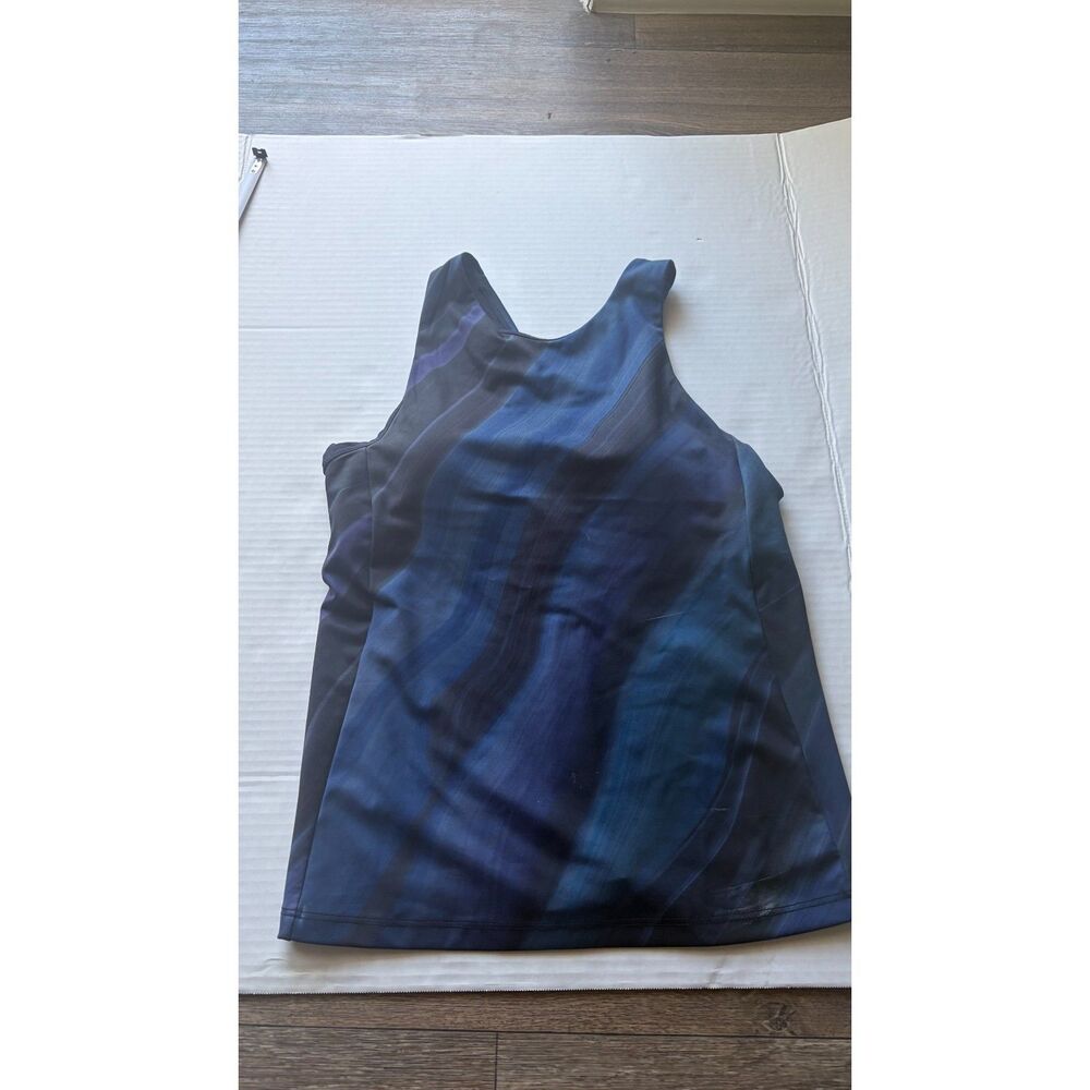 Athleta Women's XS Blue Purple Printed Racerback Tank Built In Bra Activewear